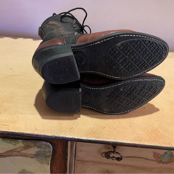 Beautiful Vintage Lace Up Kiltie Western Boots Size 7 - Picture 8 of 12